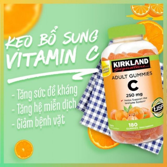 [Mỹ] Kẹo C 250mg Adults Gummies Kirkland 180 viên 3